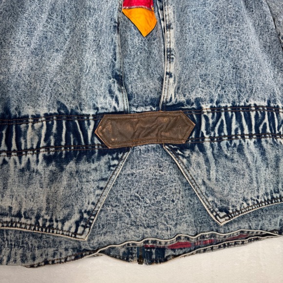 Vintage Current Seen‎ 80s Acid Wash Denim Jacket Plaid Lining Size M - Picture 11 of 11